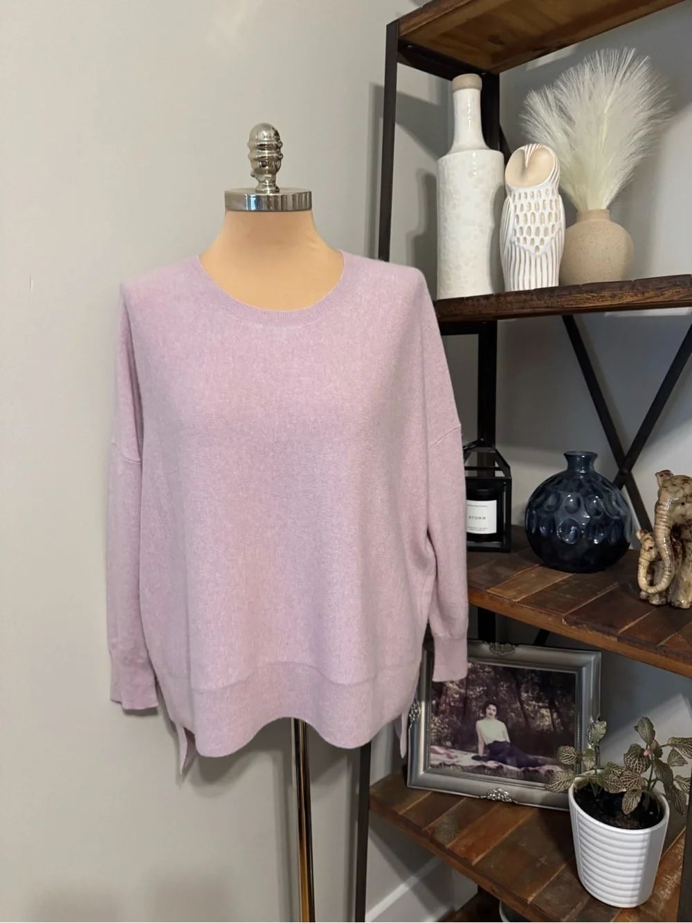 Eileen Fisher 100% Cashmere Pinkish Purple Sweater Women’s Size Small
